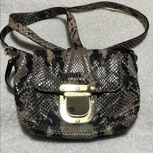 Michael Kors Snake Print Crossbody Bag with Gold Accents